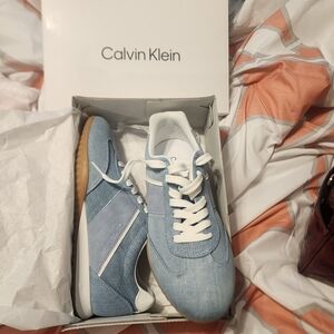 Calvin Klein Denim Blue Sneakers with White Trim